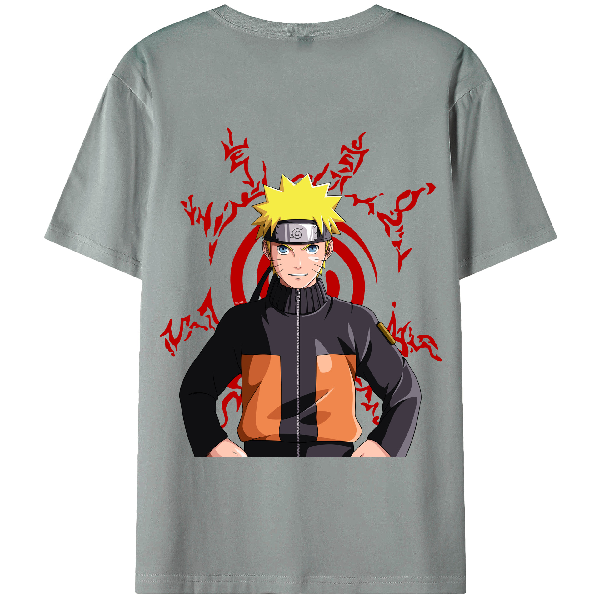 （画像用） NARUTO -ナルト- うずまき ナルト Uzumaki Naruto 綿100％ メンズ半袖Tシャツ（バックプリント） 通気性